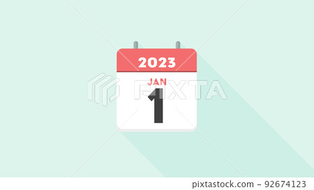 2023 年 1 月 1 日日曆,帶有字母 2023 JAN 1-新年/元旦圖像材料 2023 年 1 月 1 日日曆,帶有字母 2023 JAN 1-新年/元旦圖像材料 92674123