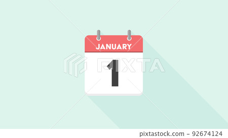January 1 calendar with the letters JANUARY and 1 written - Image material for New Year's Day January 1 calendar with the letters JANUARY and 1 written - Image material for New Year's Day 92674124