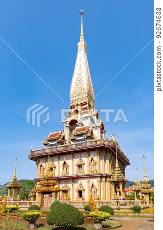 Pagoda in wat chalong or chalong temple, a popular temple in Phuket, Southern of Thailand 92674688