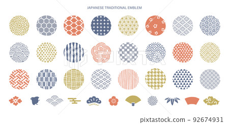 日式符號和圖標集/手寫日式設計 92674931