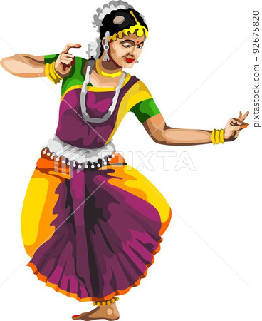 dance pose of an indian girl vector stock image