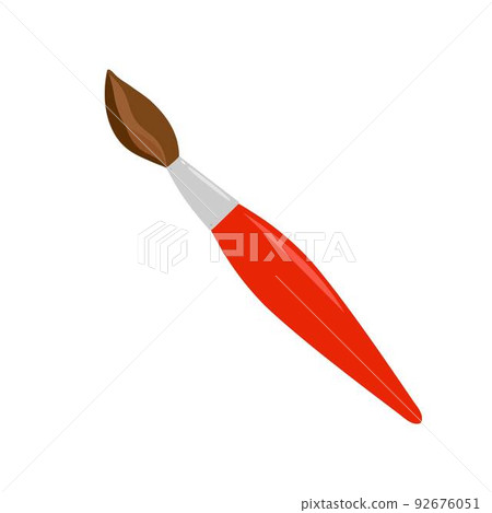 Paint brush simple flat style vector illustration, school stationary object, painting tool for hobby, craft, drawing 92676051