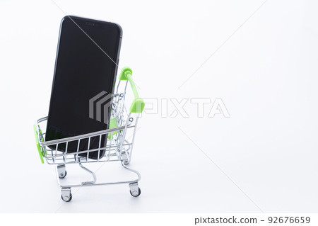 Smartphone and shopping cart Smartphone and shopping cart 92676659