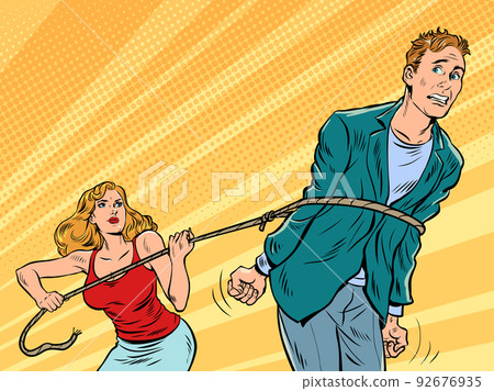 the woman lassoed the man, the girl threw a noose on the man and took him prisoner the woman lassoed the man, the girl threw a noose on the man and took him prisoner 92676935