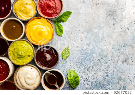 Set of different dip sauces 92677032