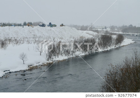 Construction stopped due to heavy snow Construction stopped due to heavy snow 92677074