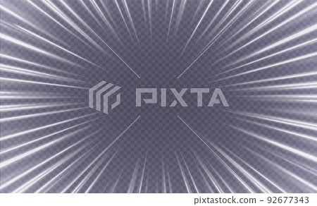 Speed lines, zoom in motion effect, light color trails, manga movement frame concept. 92677343