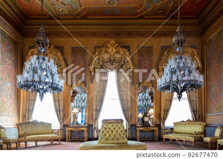 Istanbul, Turkey - 2022: interior of Beylerbeyi Palace Istanbul, Turkey - 2022: interior of Beylerbeyi Palace 92677470