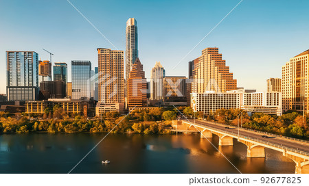 Downtown Austin Texas skyline and Colorado river Downtown Austin Texas skyline and Colorado river 92677825
