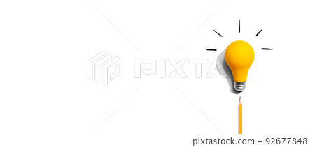 Idea light bulb with a pencil Idea light bulb with a pencil 92677848