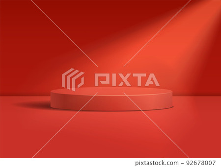 Cylinder pedestal podium for product display presentation 3d realistic vector illustration 92678007