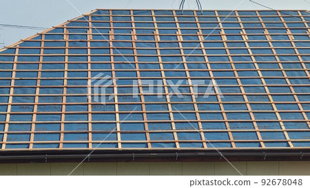 Replacement work for disaster prevention tiles (waterproofing work roofing) material background Replacement work for disaster prevention tiles (waterproofing work roofing) material background 92678048