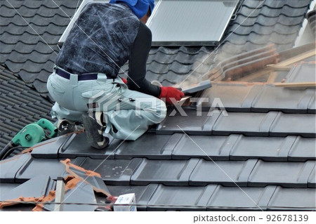 Replacement work for disaster prevention tiles (combined processing of corners) Materials Background 92678139