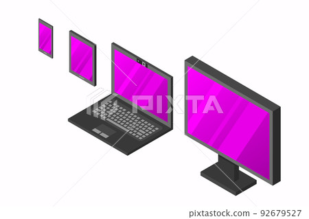 Isometric vector set of computer laptop tablet pc and smart-phone 92679527