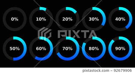 Abstract composition. Loading bar element icon. Creative web design download timer. Users completion indicator 92679906
