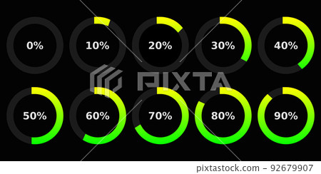 Abstract composition. Loading bar element icon. Creative web design download timer. Users completion indicator 92679907