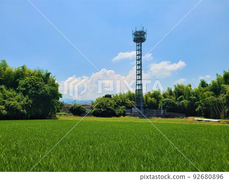 Mobile phone base station and paddy field Mobile phone base station and paddy field 92680896