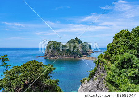 靜岡縣西津町 Tombolo 現象 三四郎島 靜岡縣西津町 Tombolo 現象 三四郎島 92681047
