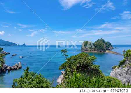 靜岡縣西津町 Tombolo 現象 三四郎島 92681050