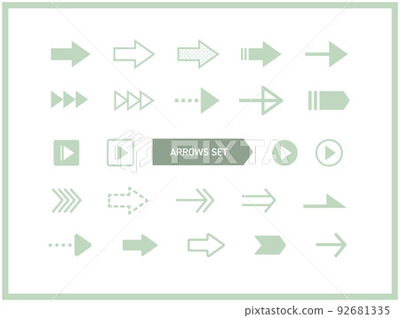 Simple arrow icon set Simple arrow icon set 92681335
