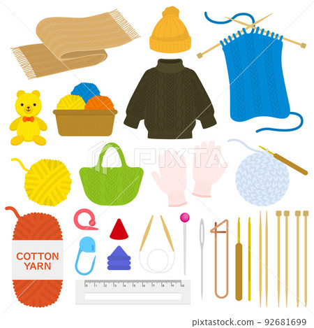 Knitting illustration set Knitting illustration set 92681699