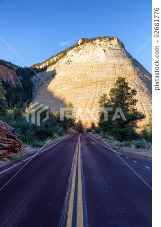 Scenic Road in American Mountain Landscape. Scenic Road in American Mountain Landscape. 92681776