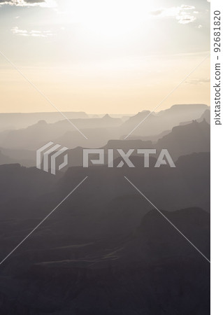 Desert Rocky Mountain American Landscape. Cloudy Sunny Sky. 92681820