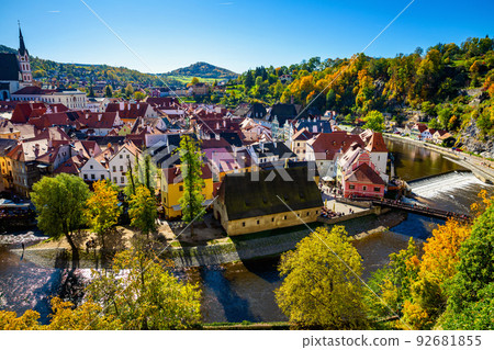 Historical centre of Cesky Krumlov with Cathedral 92681855