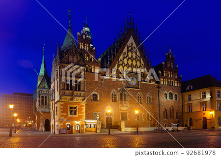 Evening view of the town hall city Wroclaw. Evening view of the town hall city Wroclaw. 92681978