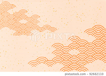 Autumn Japanese pattern wave background 92682110