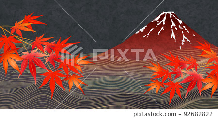 Mt.Fuji autumn wave background 92682822