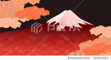 富士山秋波背景 92682824