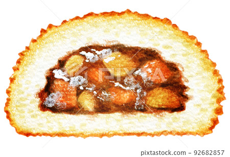 咖哩麵包斷面彩色鉛筆劃一點 咖哩麵包斷面彩色鉛筆劃一點 92682857