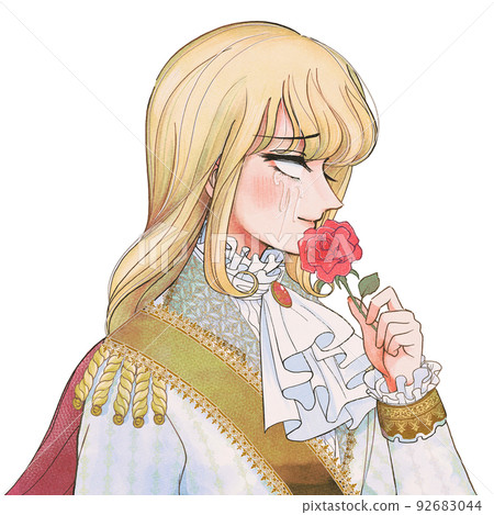 Shōwa shoujo manga-style shock…Blonde prince who hardens with the white of his eyes 92683044