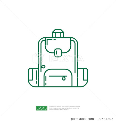 Backpack icon. Line style Vector-插圖素材 [92684202] - PIXTA圖庫