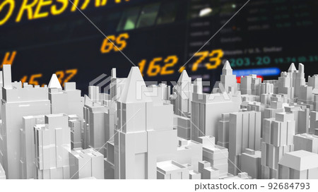 The city on business background  for property or building concept 3d rendering 92684793