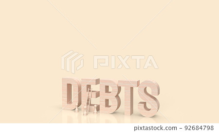The debts wood text for business concept 3d rendering 92684798