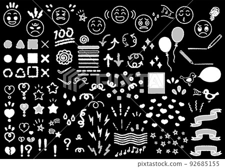 Exclamation mark and symbol icon set illustration [monotone] 92685155