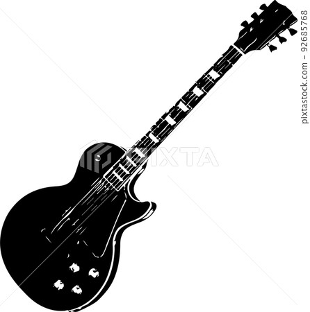 Illustration material: "Guitar" Les Paul guitar that is easy to use for flyers 92685768
