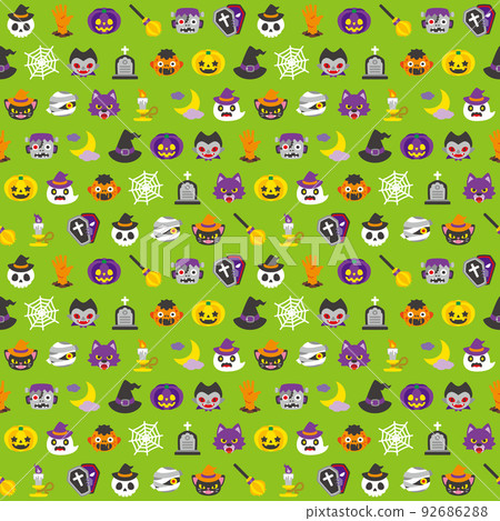 halloween character pattern green 92686288