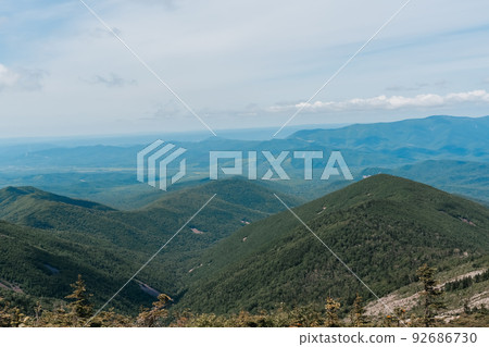 Mountain landscape. View from Mount Pidan. Livadia mountain peak. Russia. Vladivostok Mountain landscape. View from Mount Pidan. Livadia mountain peak. Russia. Vladivostok 92686730