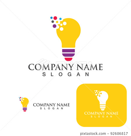 Bulb energy thunder bolt concept logo icon vector template Bulb energy thunder bolt concept logo icon vector template 92686817