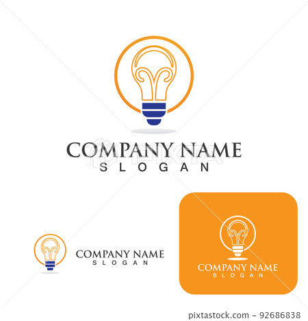 Bulb energy thunder bolt concept logo icon vector template Bulb energy thunder bolt concept logo icon vector template 92686838