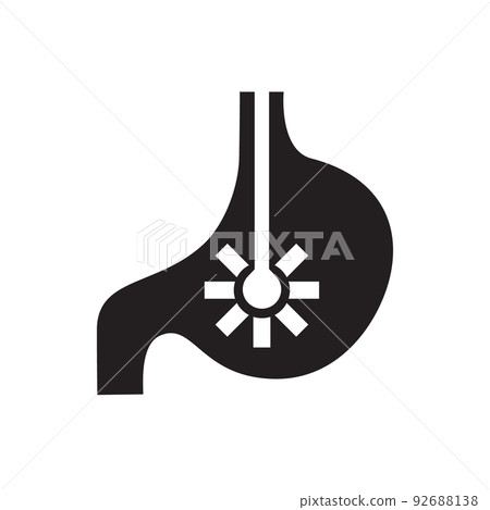 Endoscopy or gastroscopy process single black glyph icon. Vector isolated on white. Endoscopy or gastroscopy process single black glyph icon. Vector isolated on white. 92688138