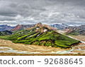 Panoramic view to vibrant color Iceland mountains in summer 92688645