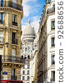 View to Sacred Heart basilica in Monmartre, Paris 92688656