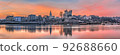 Panoramic view to dawn in Rochester, England 92688660