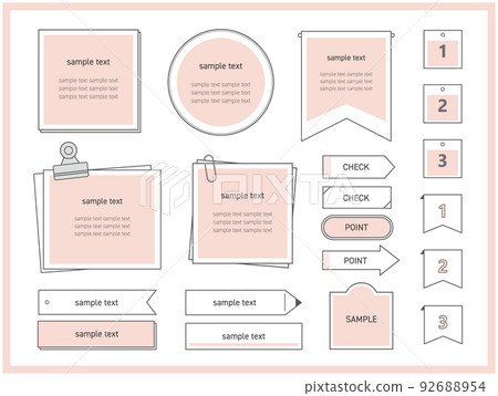 Simple and stylish headline frame design set 92688954