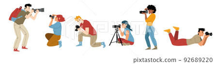 People photographers with camera take shoot People photographers with camera take shoot 92689220