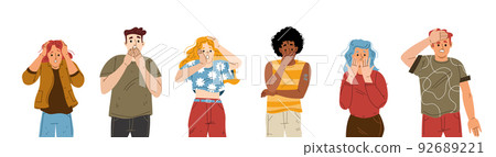 People with terrified and surprised face expression People with terrified and surprised face expression 92689221
